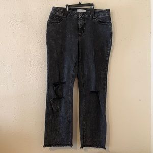 Cato Mid-Rise Womens Black Acid Wash Jeans NWOT!